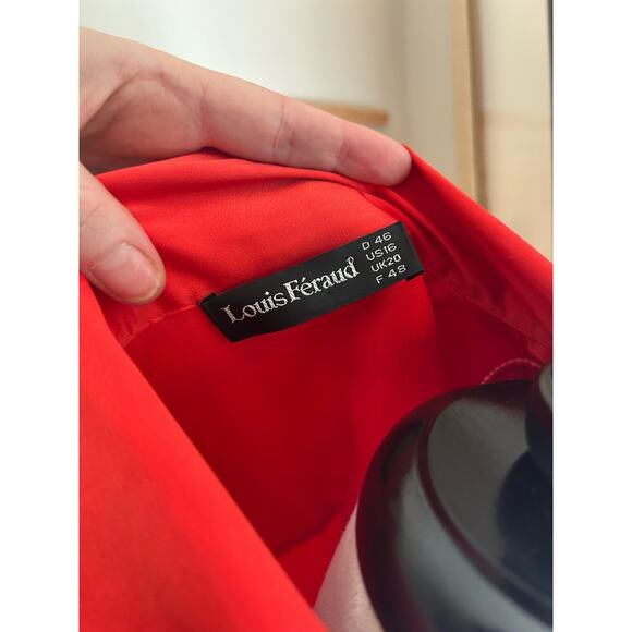 Louis Féraud Vintage Red Secretary Bow Blouse – Size US 16 / XL - Picture 3 of 12